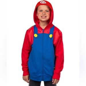 Nintendo Superhero Kids Hoodie - Red and Blue size Large